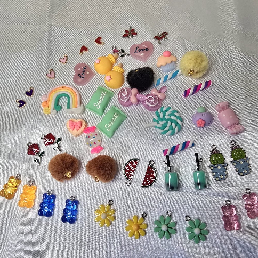 50 Pcs Colorful Assorted Cute Charms